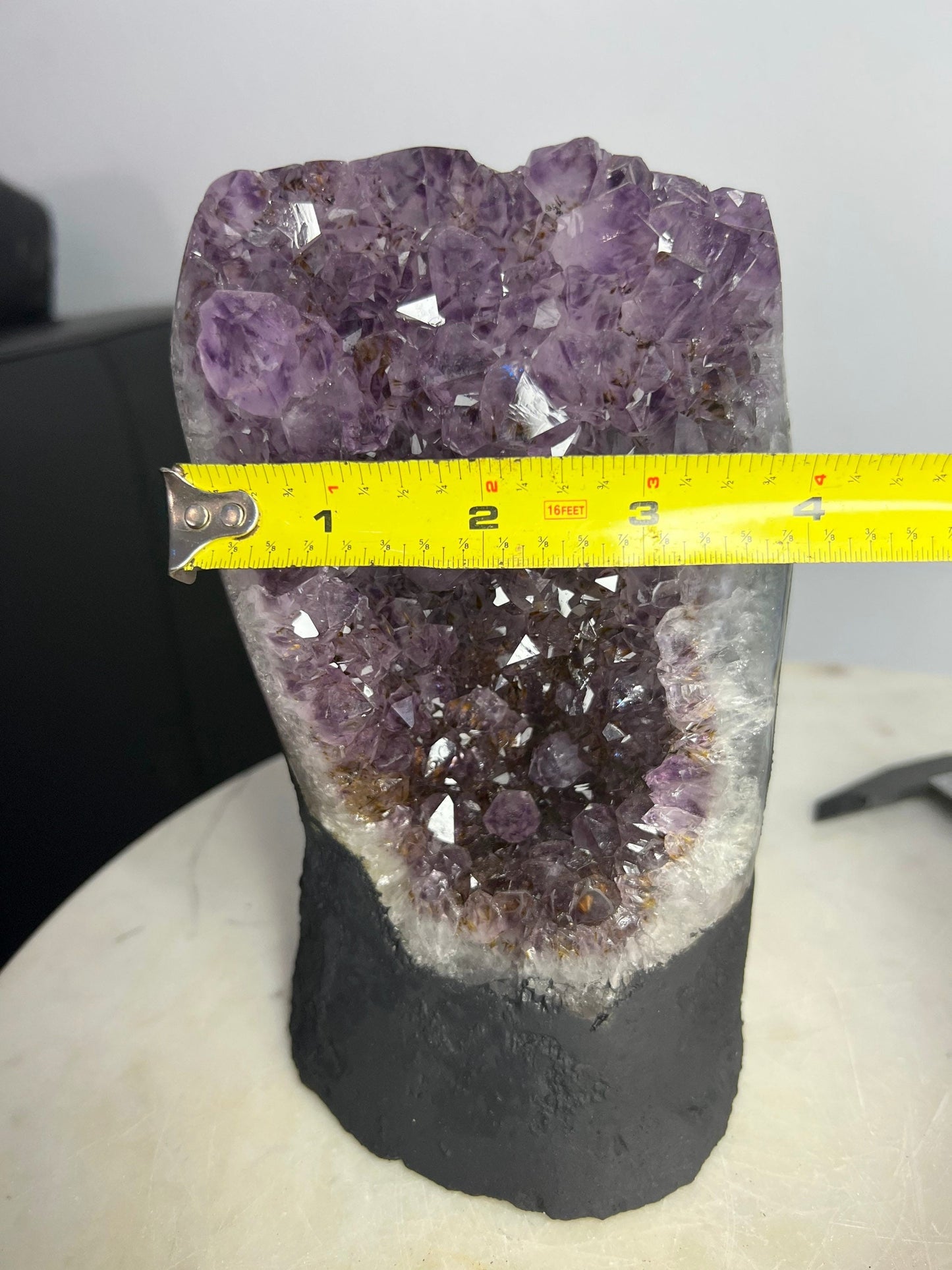 Amethyst 5.5pounds with Polished Sides from Brazil Extra A+ Dark Color, Open faced.