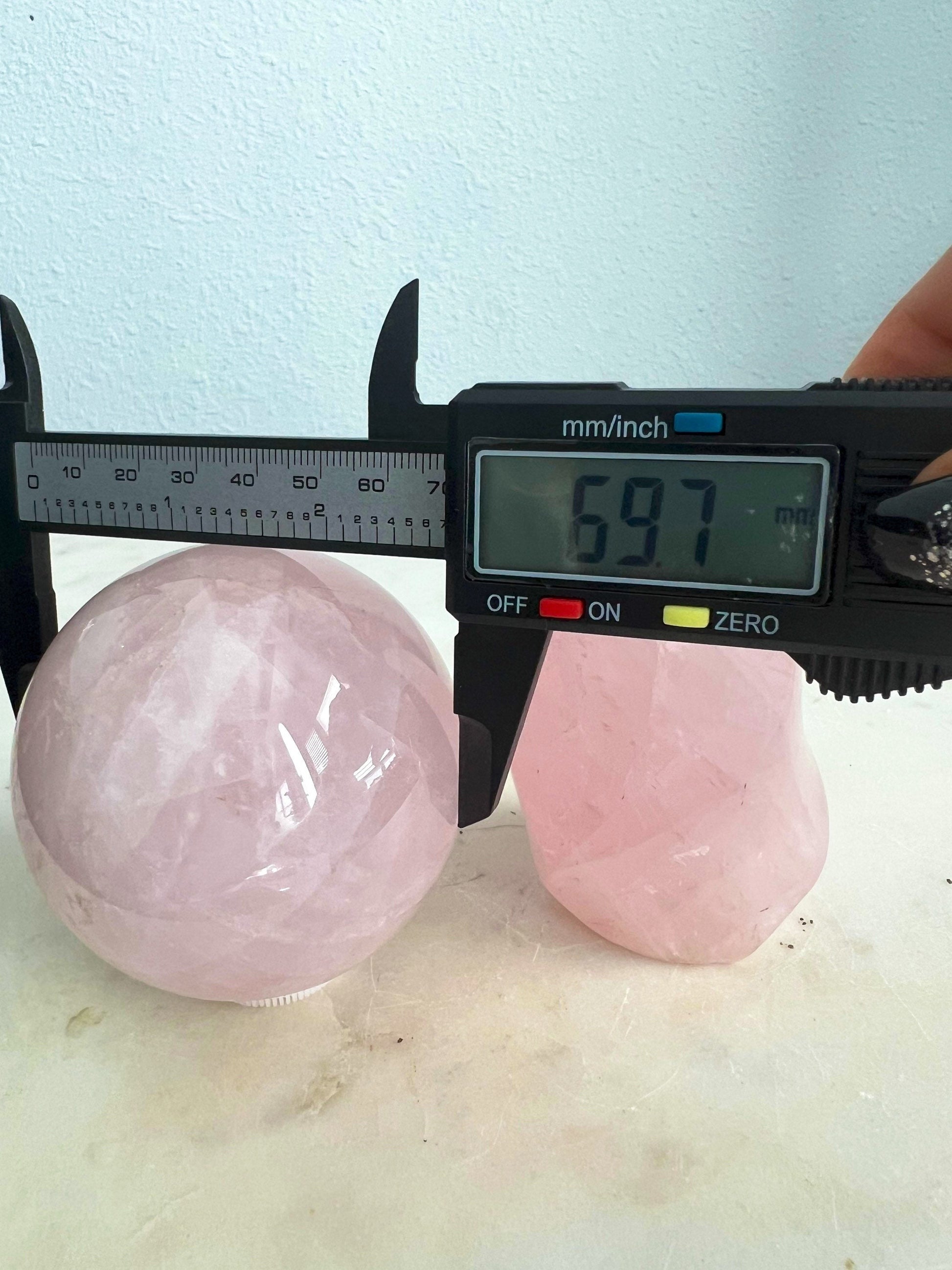Rose Quartz sphere and flame