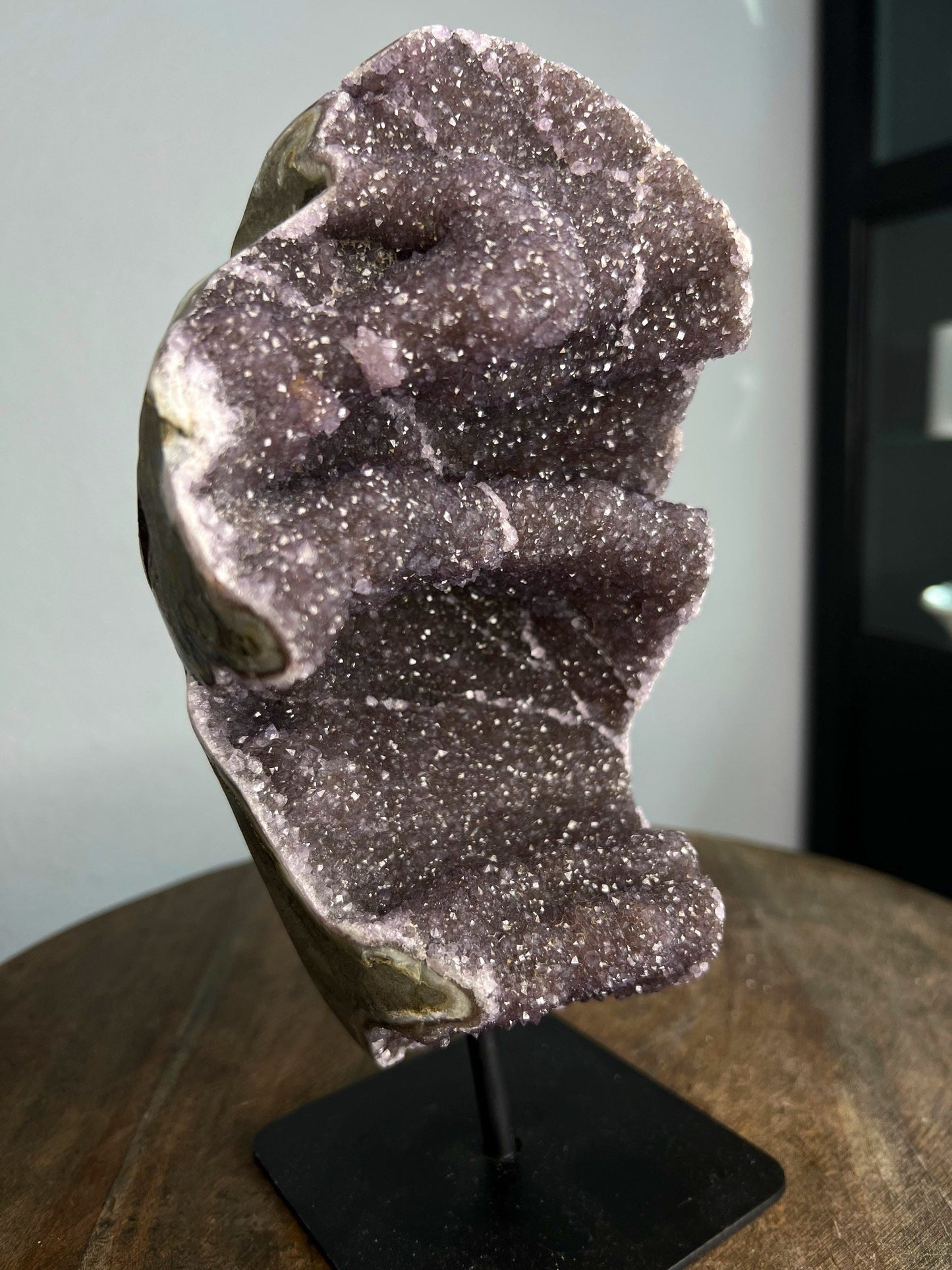 Amethyst from Brazil 5lbs 13oz with stand and lots of shine.