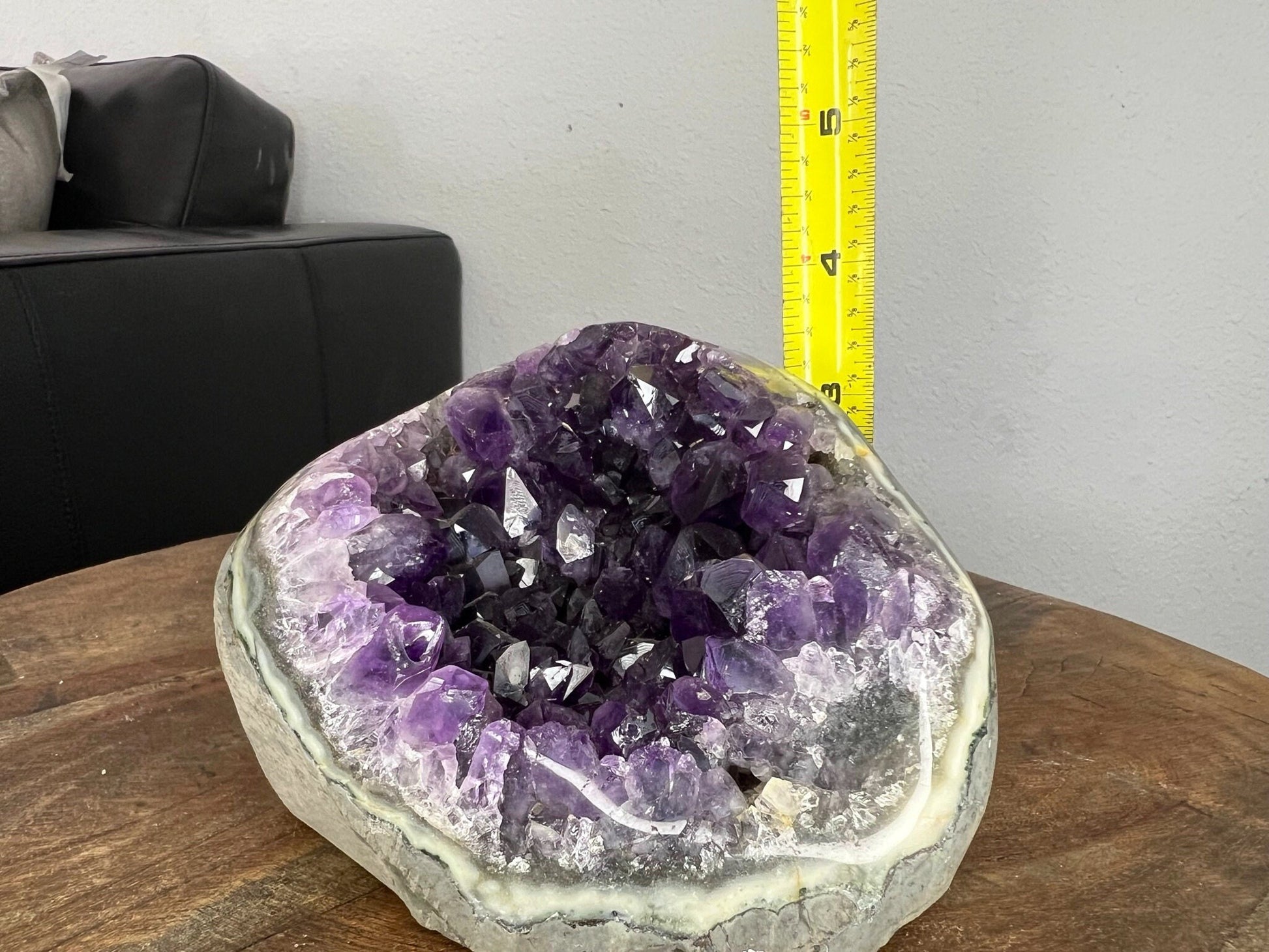 3lb Cut base Amethyst Crystal Freestanding from Brazil Dark Rich Purple Color