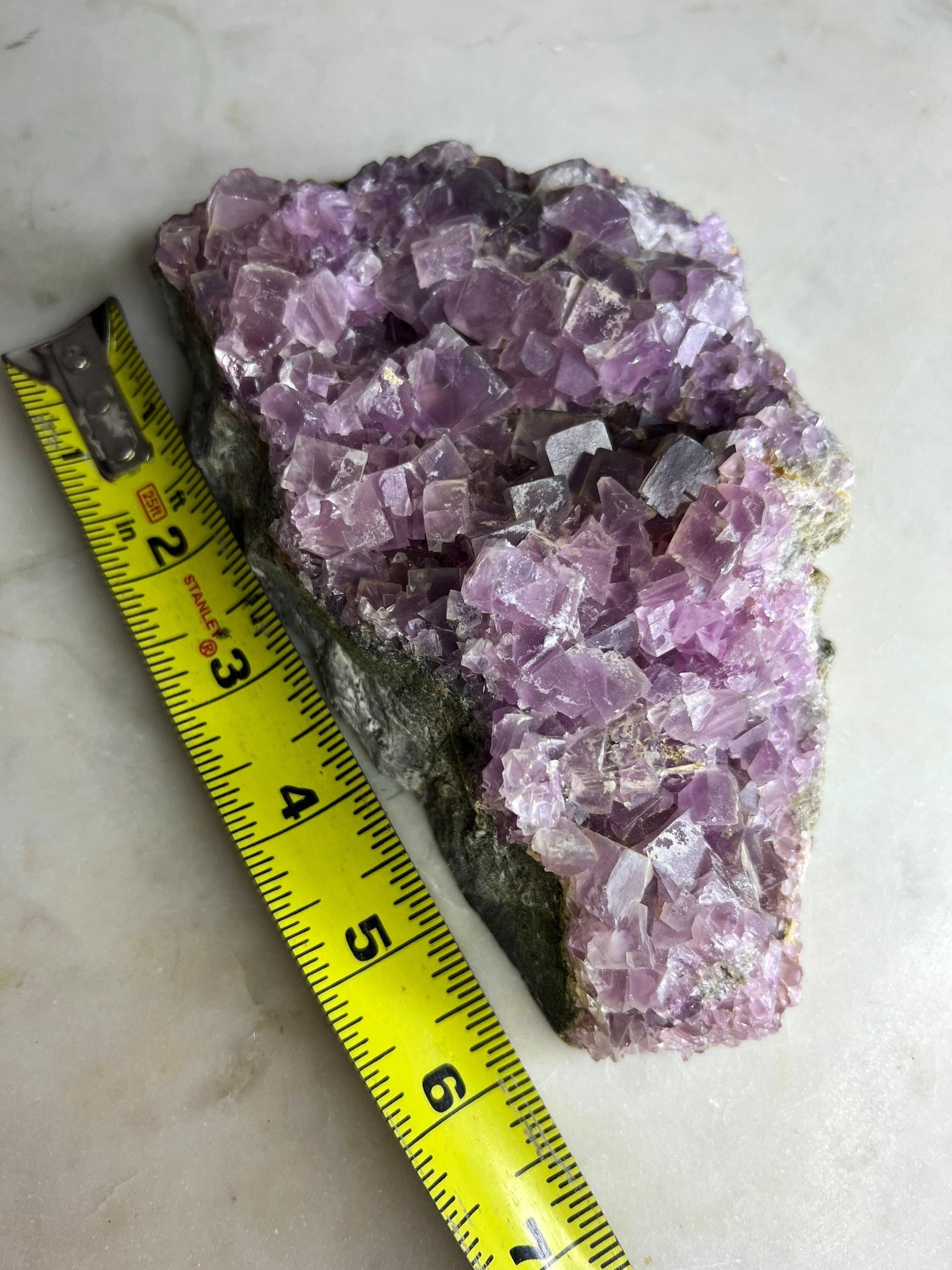 light purple Cubed fluorite Cluster 1pound 15oz 6 inches long