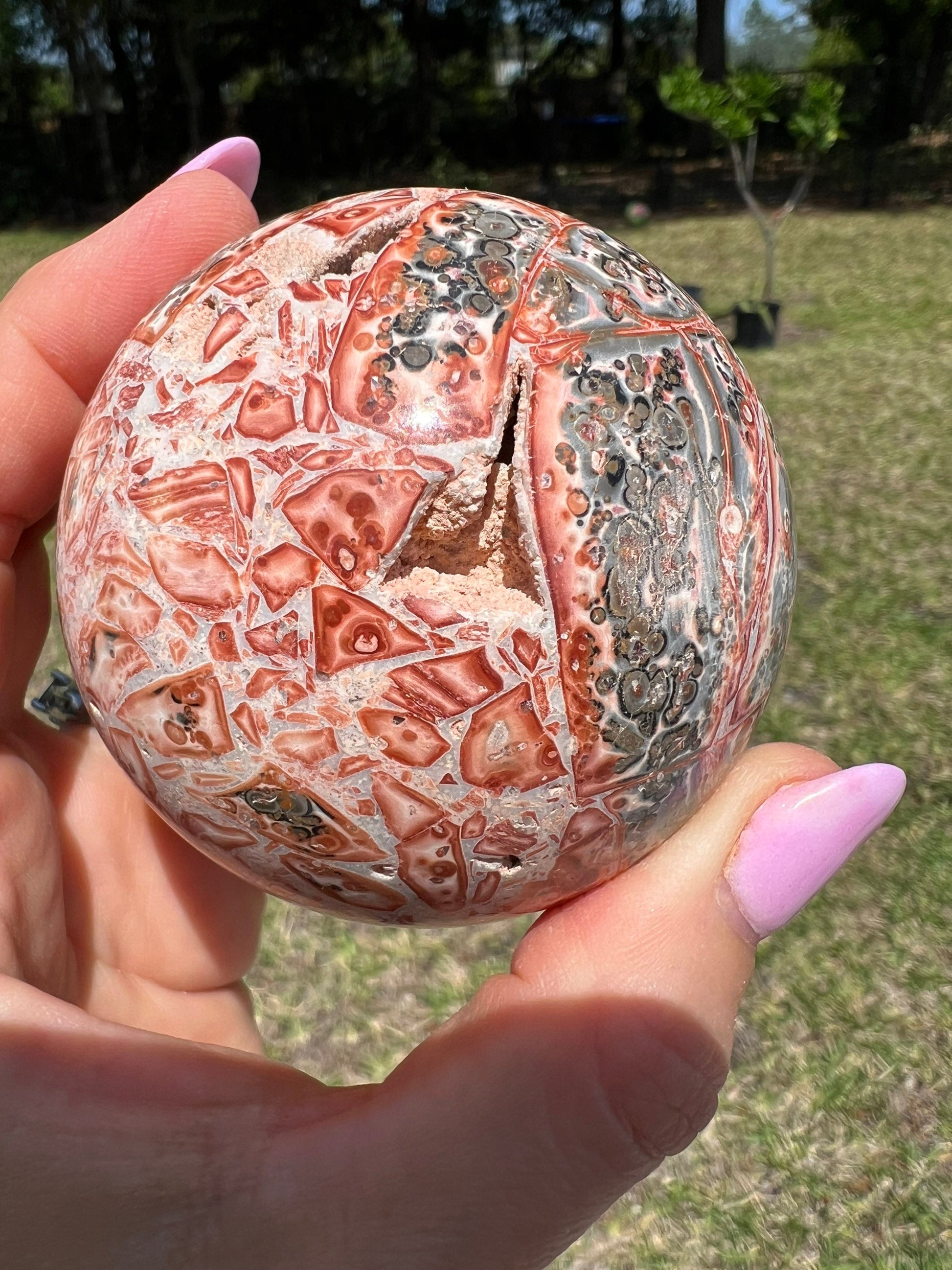 Leopard skin jasper sphere 67mm