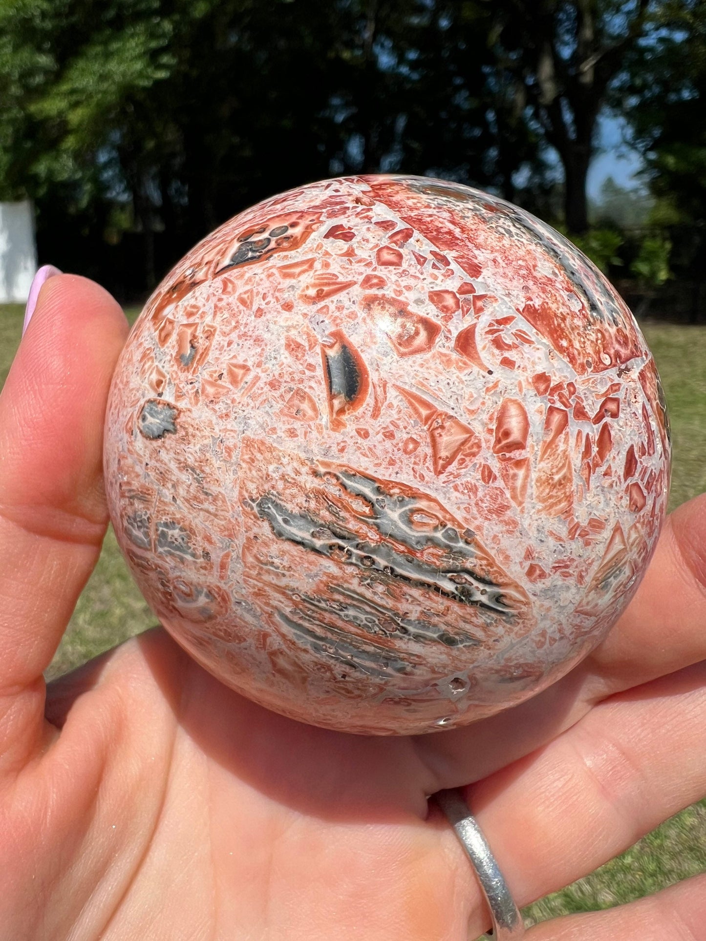 Leopard skin jasper sphere 67mm