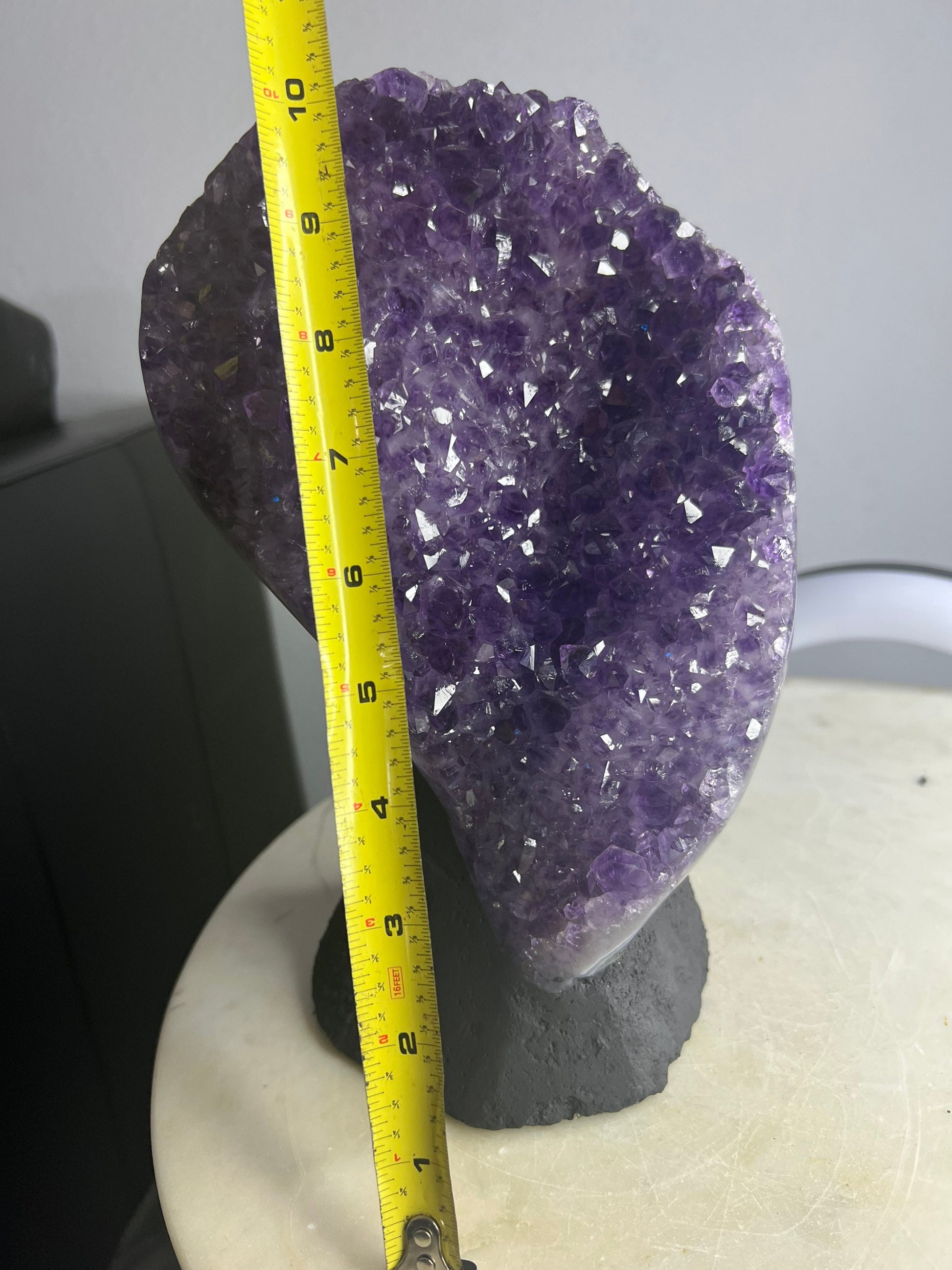 Amethyst 9 pounds 13oz with Polished Sides from Brazil Extra A+ Dark Color, Open faced.