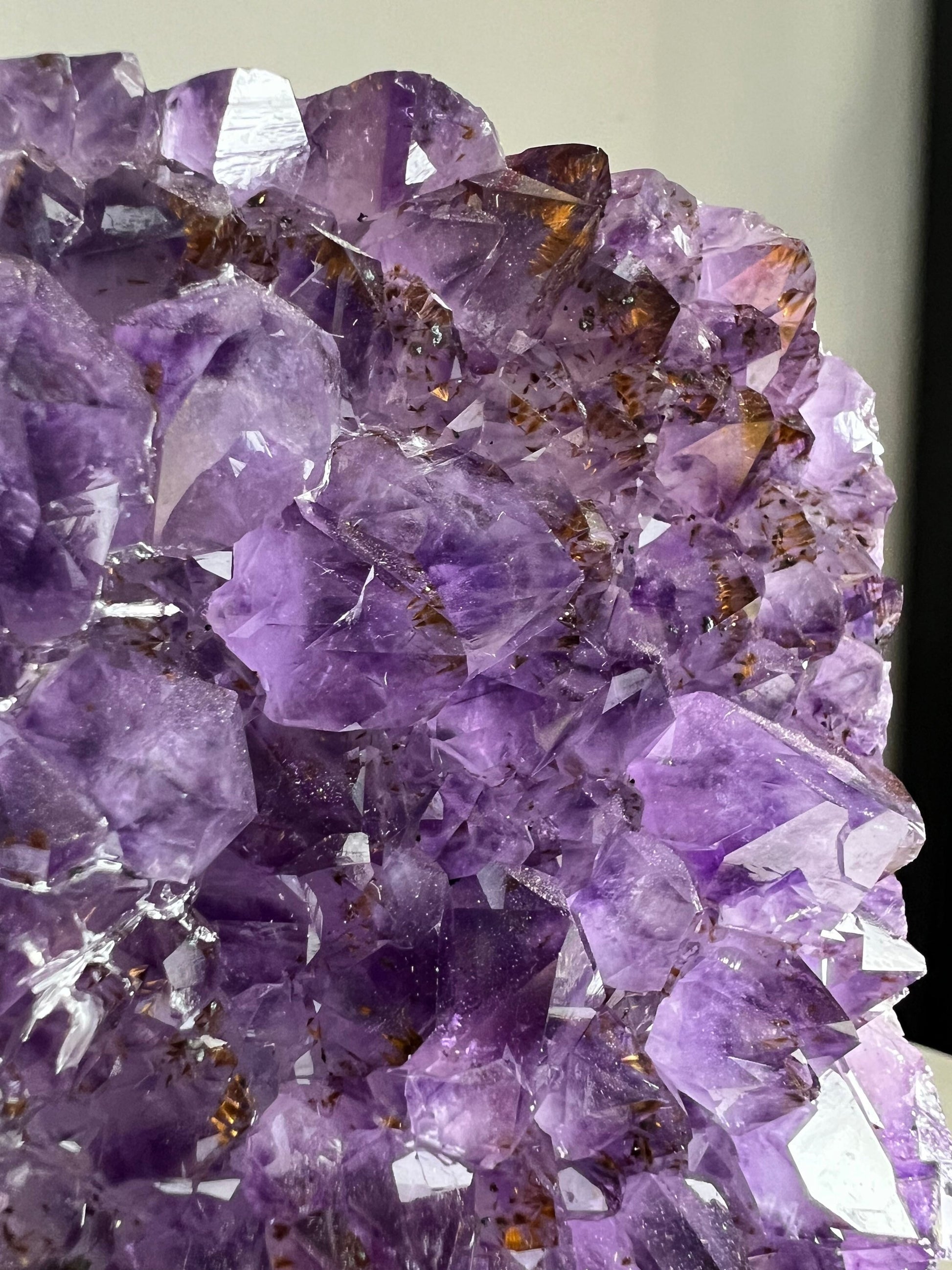 Amethyst 7pounds 15oz with Polished Sides from Brazil Extra A+ Dark Color, Open faced.