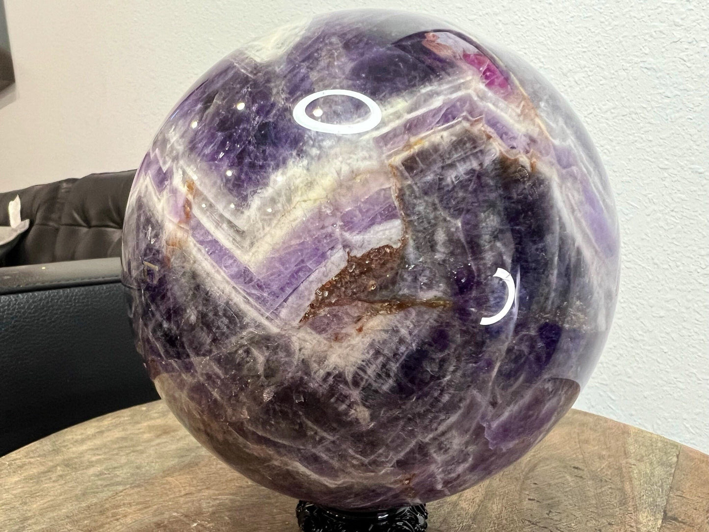 11lb 10oz Chevron Dream Amethyst Crystal Ball Sphere Amazing Quality 150mm (5.9in)