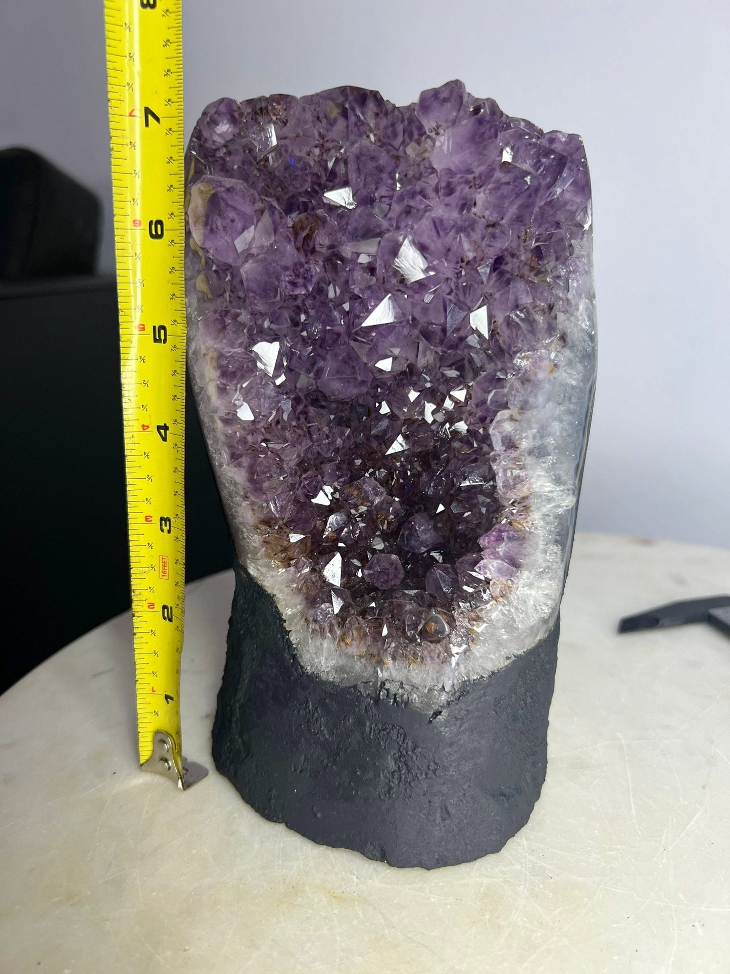 Amethyst 5.5pounds with Polished Sides from Brazil Extra A+ Dark Color, Open faced.