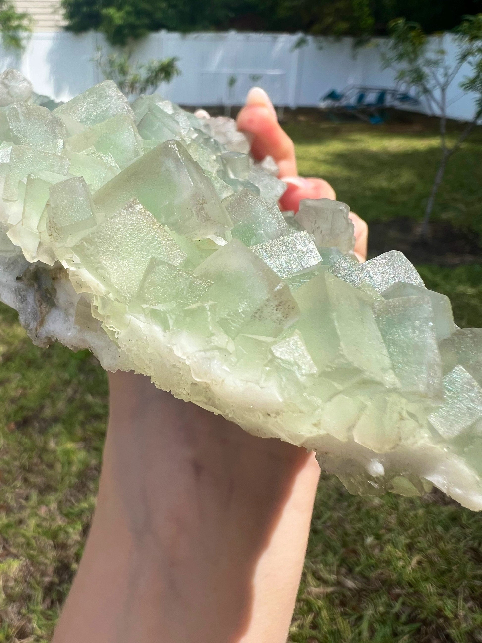 Green cubed fluorite 3pounds 4oz