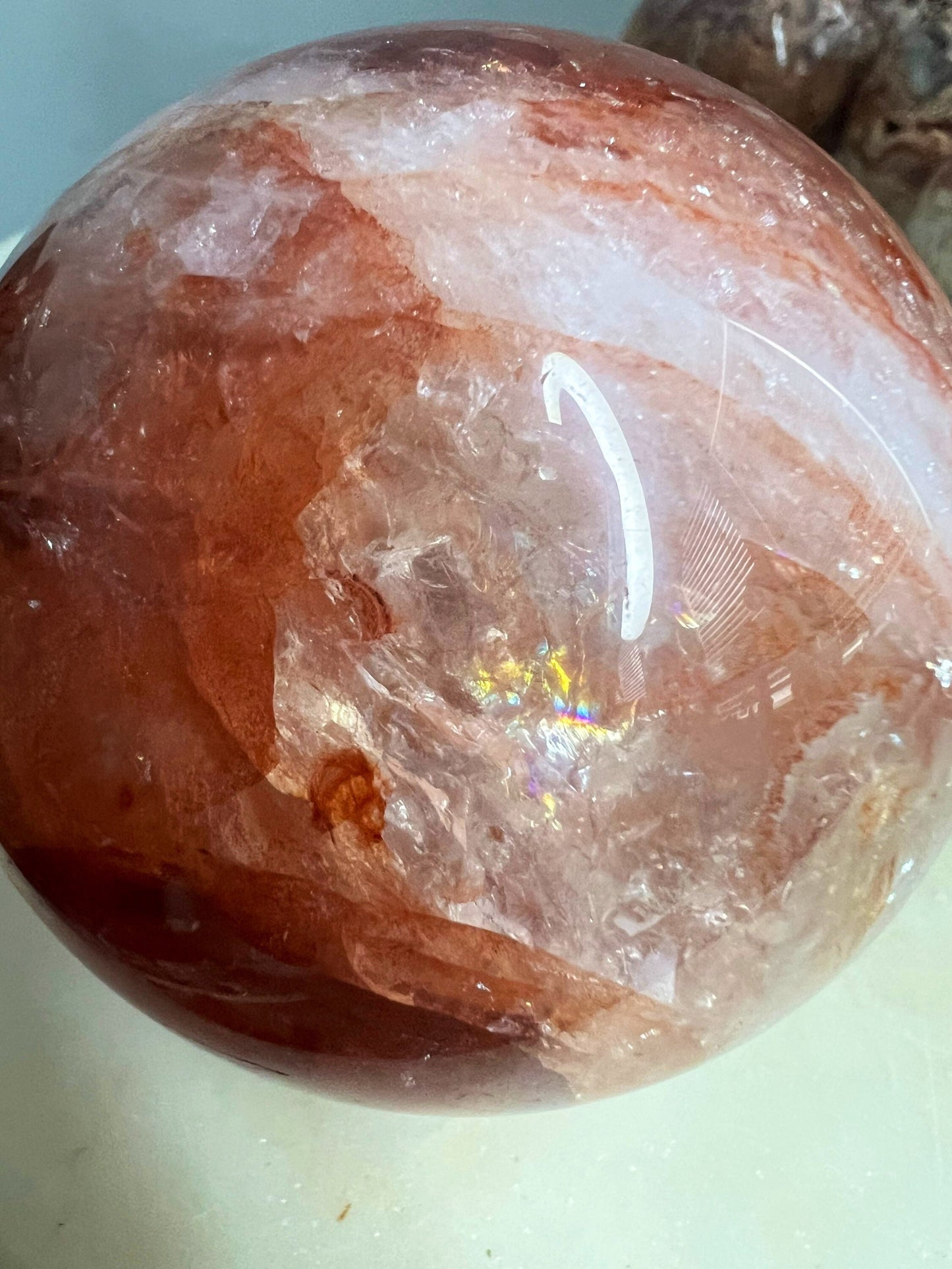 Fire Quartz sphere 74mm