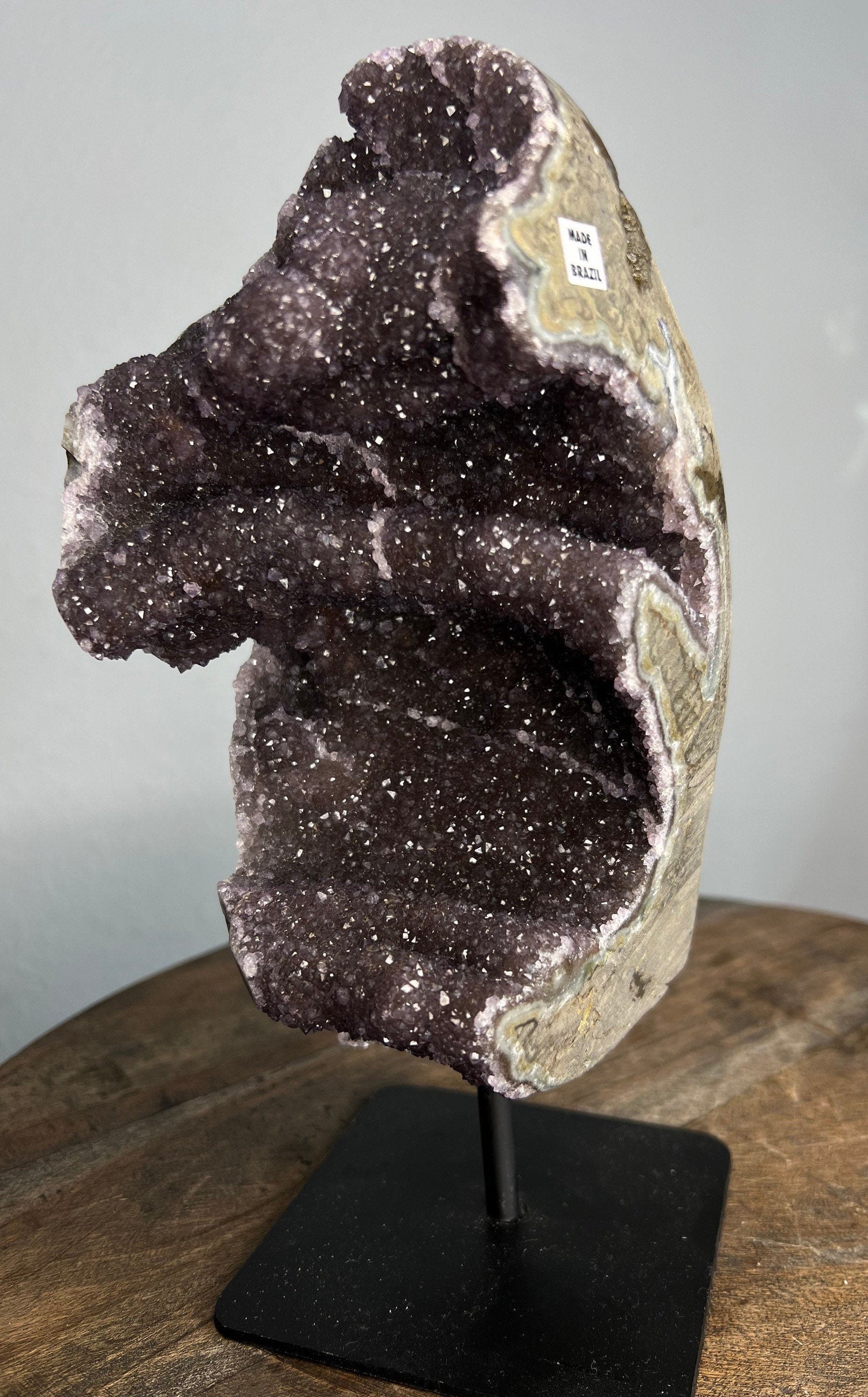 Amethyst from Brazil 5lbs 13oz with stand and lots of shine.