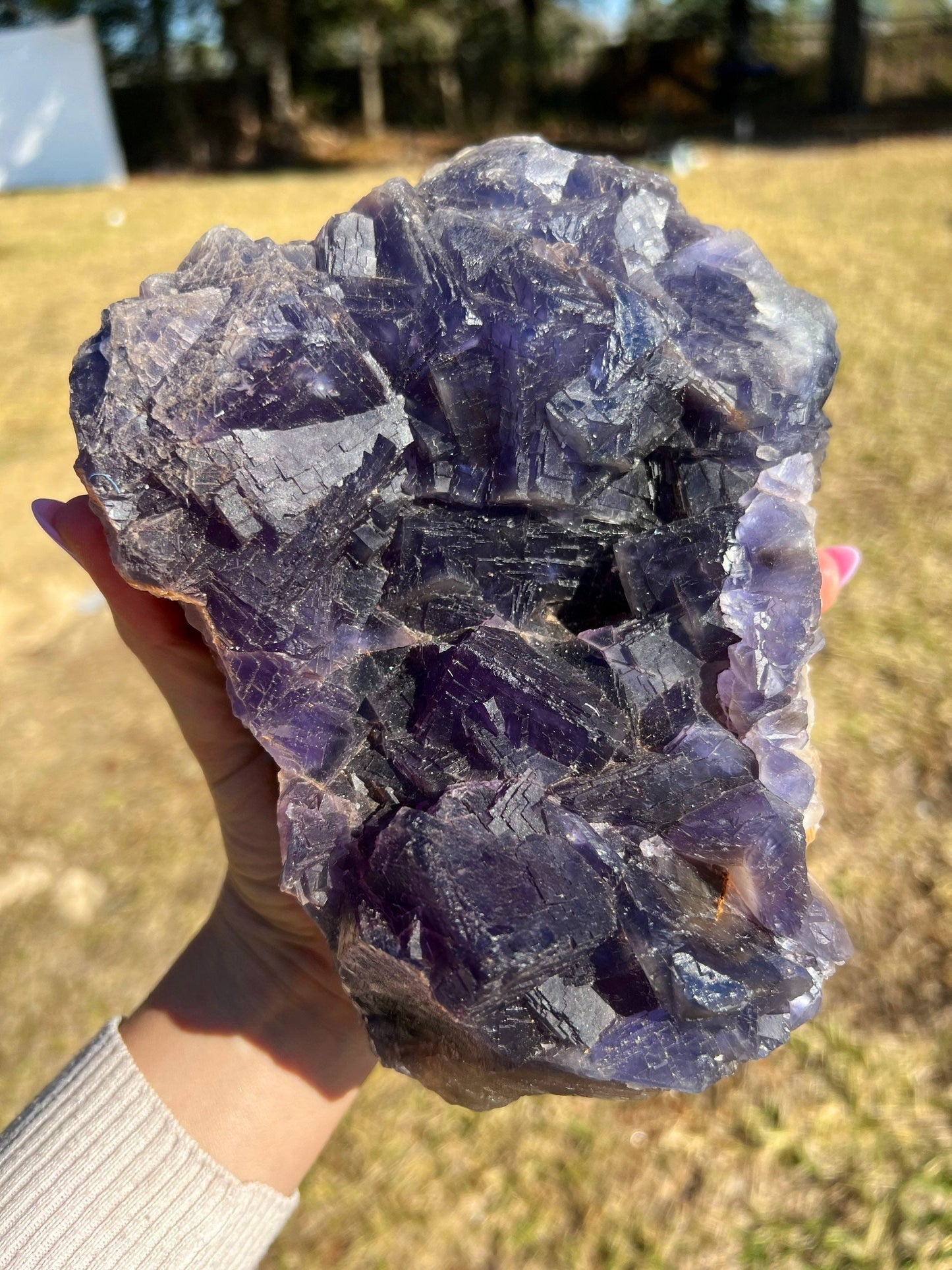 Cube purple fluorite 7 pounds 7oz