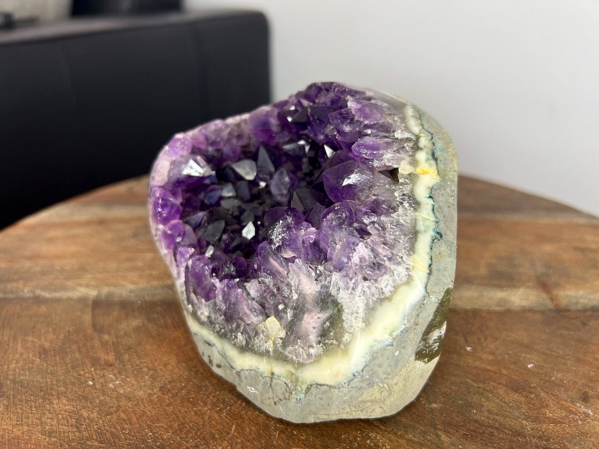 3lb Cut base Amethyst Crystal Freestanding from Brazil Dark Rich Purple Color