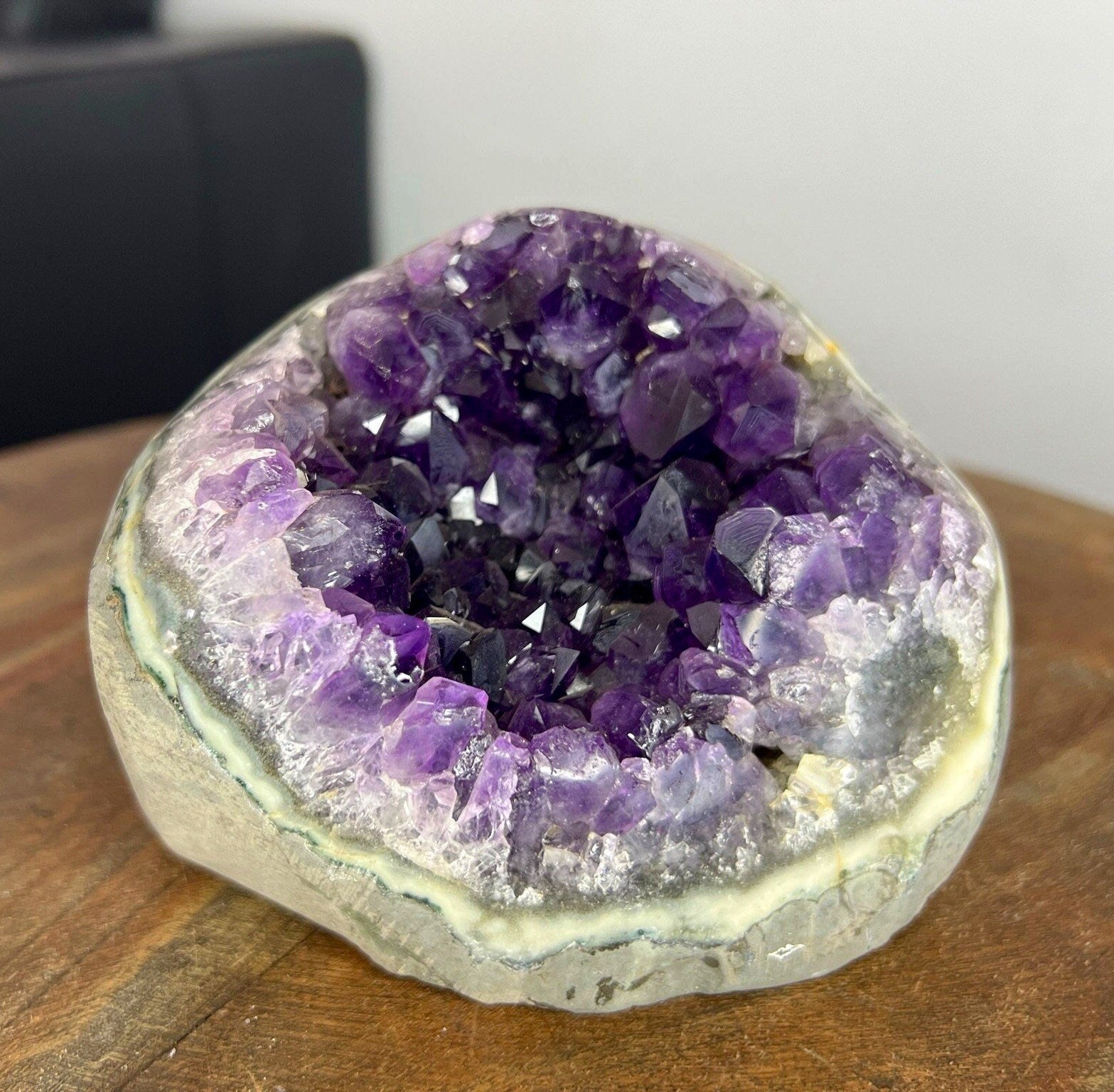 3lb Cut base Amethyst Crystal Freestanding from Brazil Dark Rich Purple Color