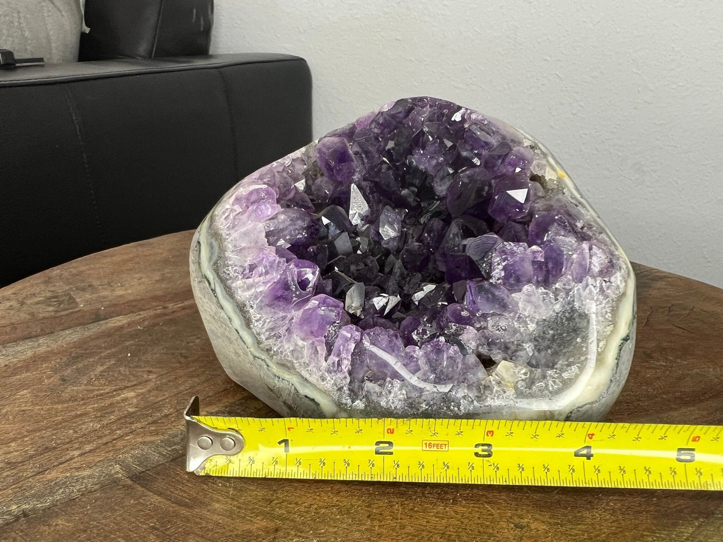 3lb Cut base Amethyst Crystal Freestanding from Brazil Dark Rich Purple Color