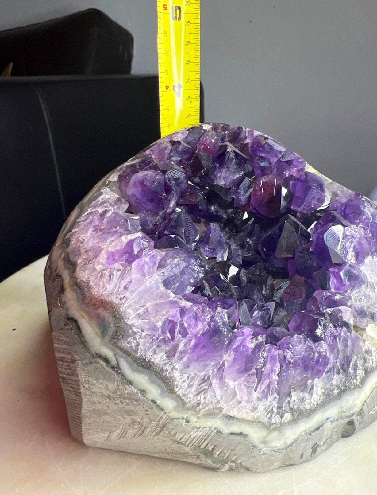 3lb Cut base Amethyst Crystal Freestanding from Brazil Dark Rich Purple Color