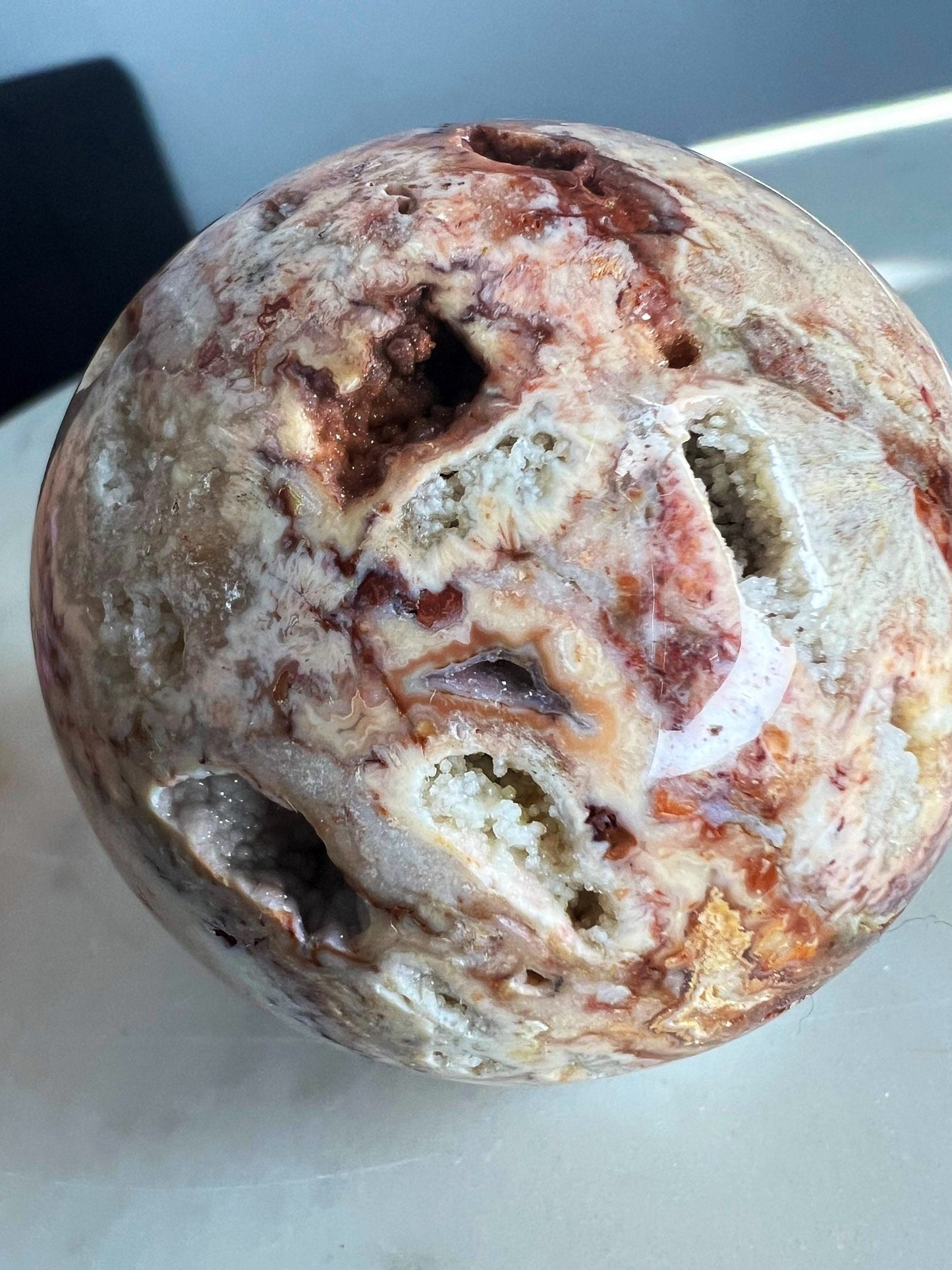 Crazy lace agate sphere 60mm 282g