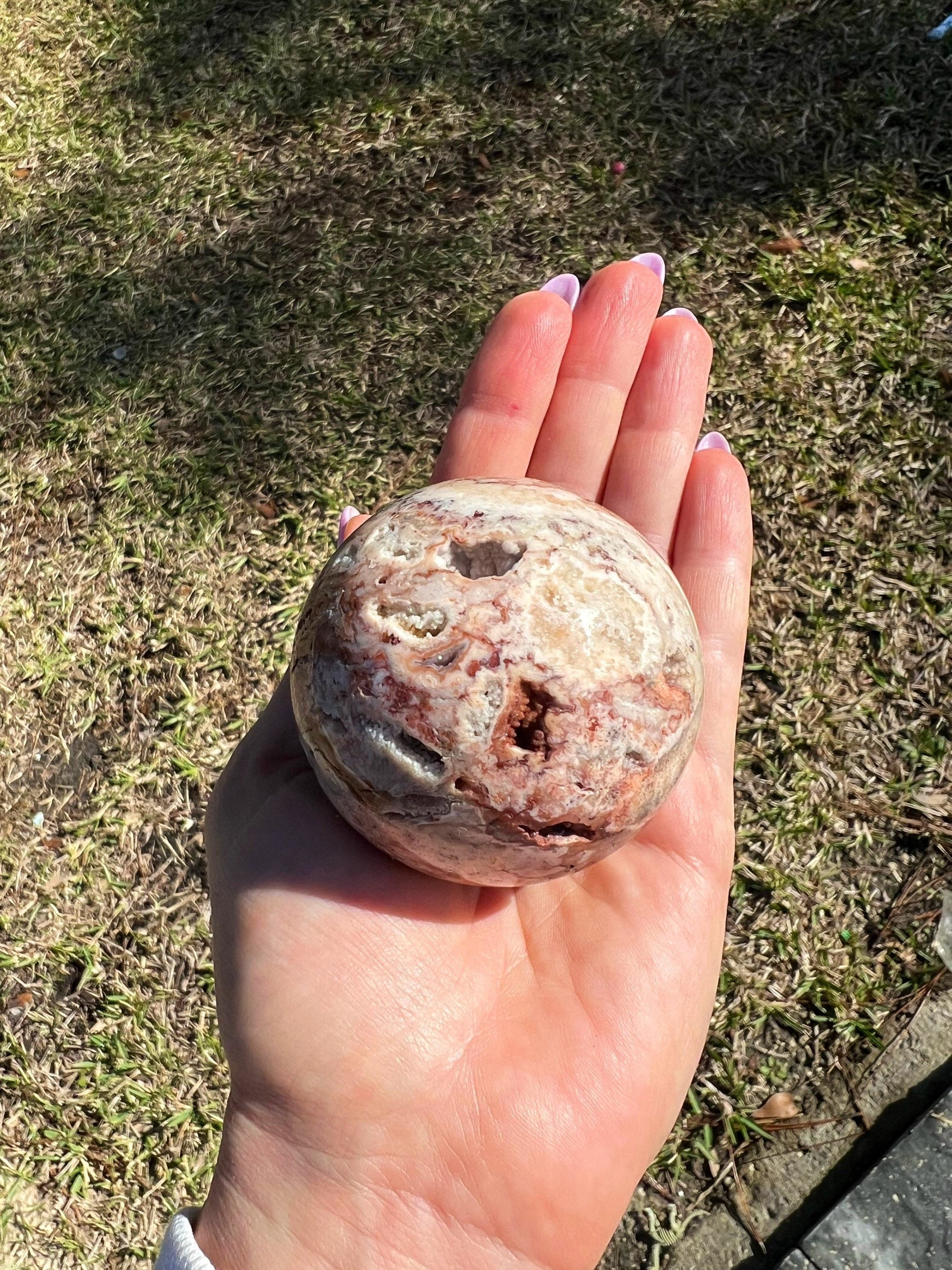 Crazy lace agate sphere 60mm 282g