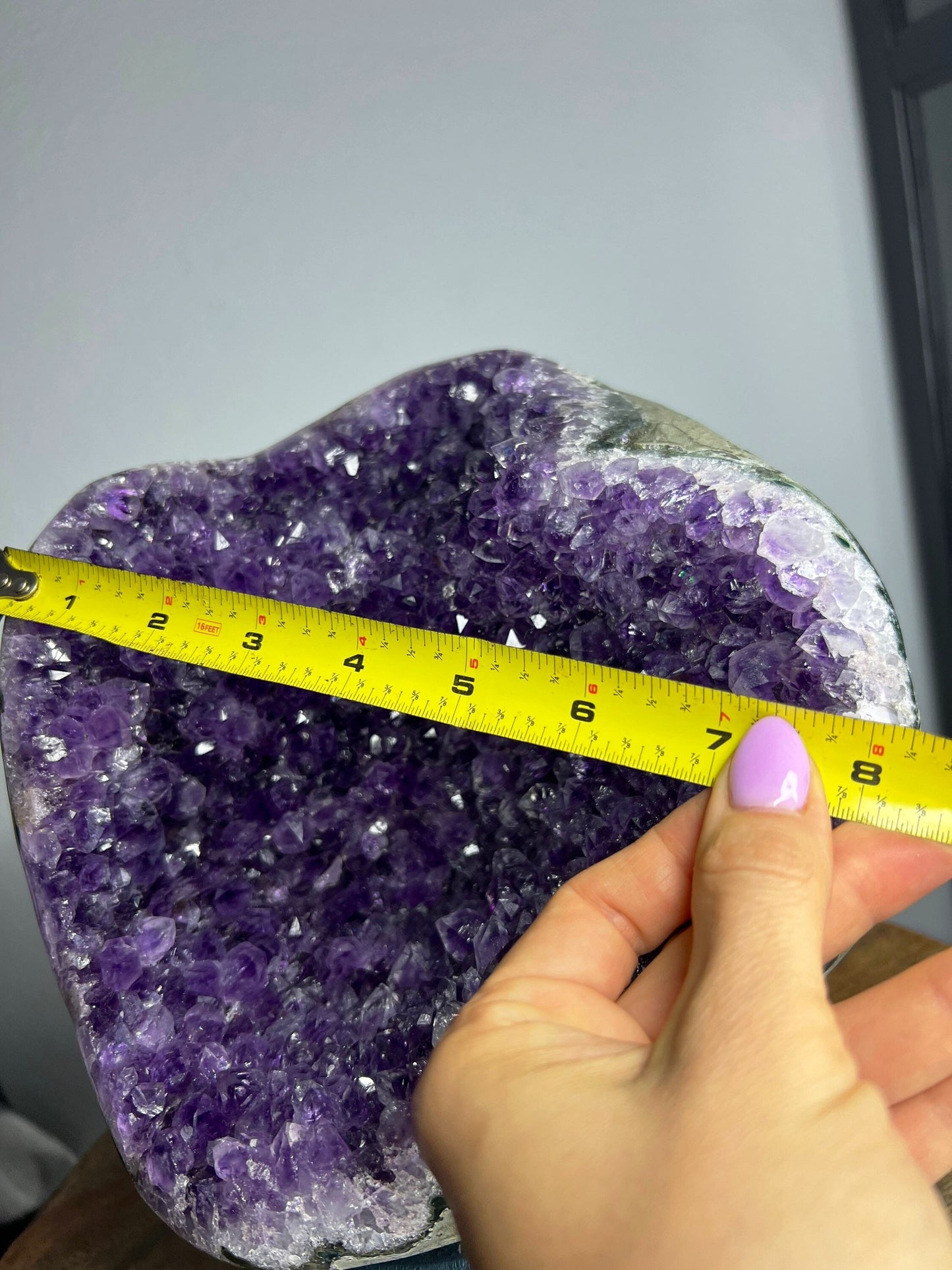 Amethysts total weight with stand 13 pounds 2oz .