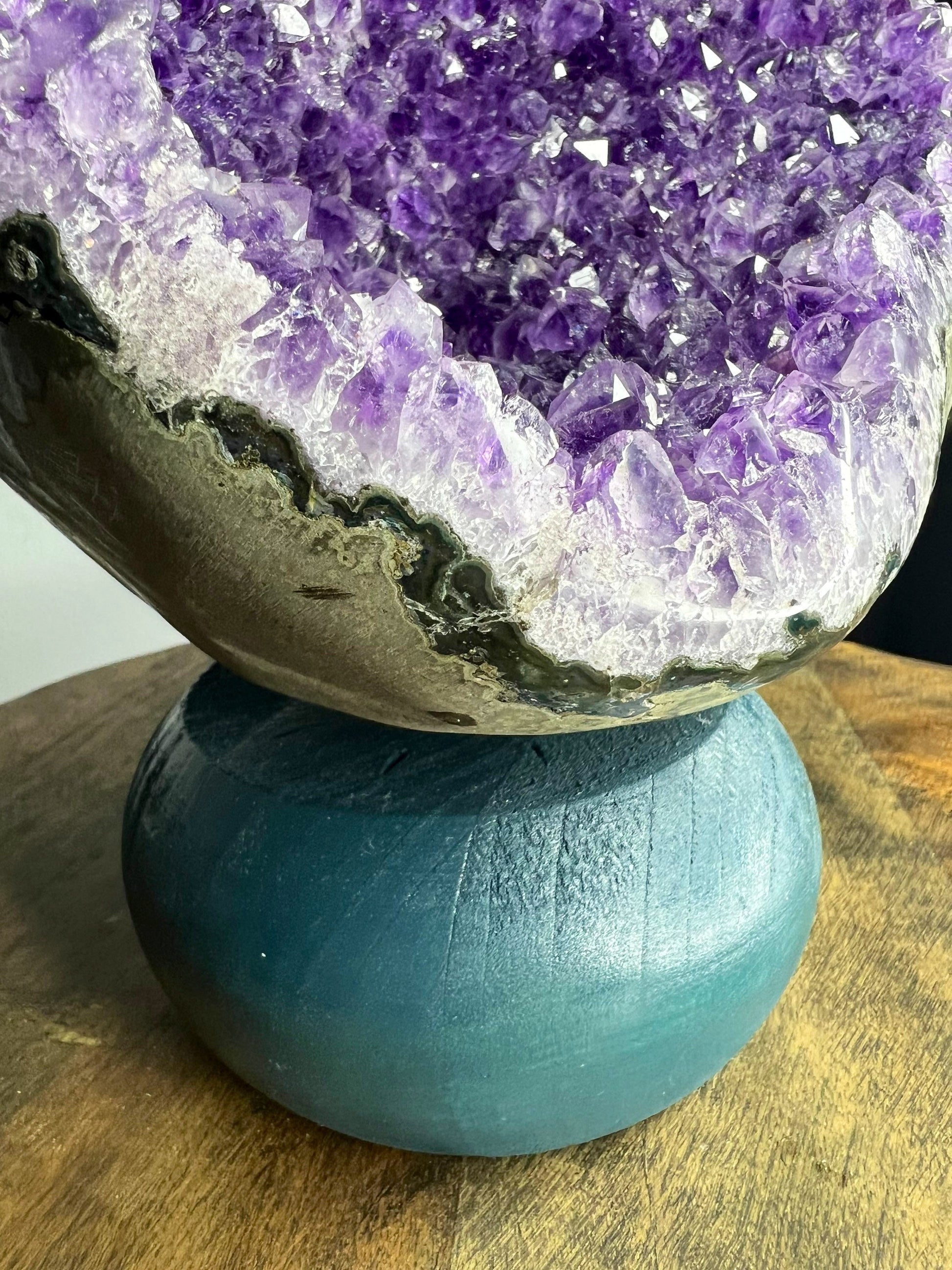Amethysts total weight with stand 13 pounds 2oz .