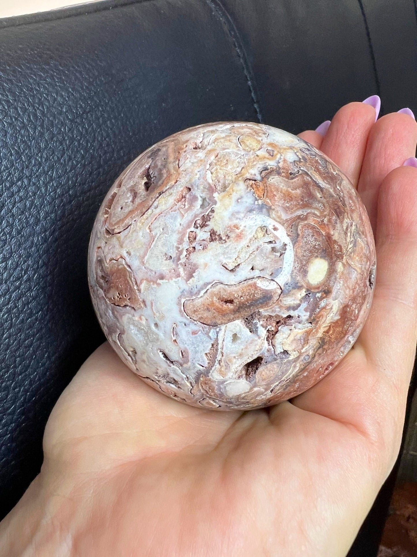 Crazy lace agate sphere 71 mm 1lb