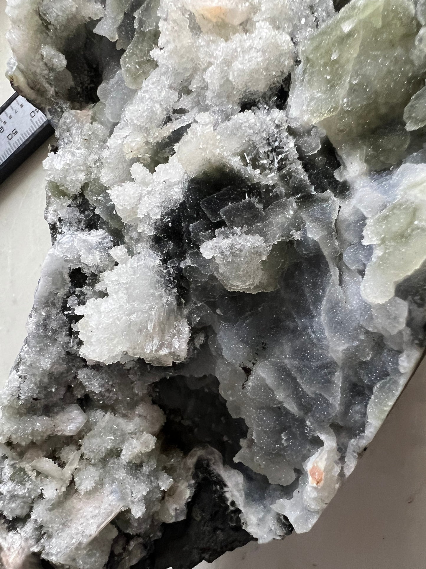 Black chalcedony with Stilbite and Apophyllite