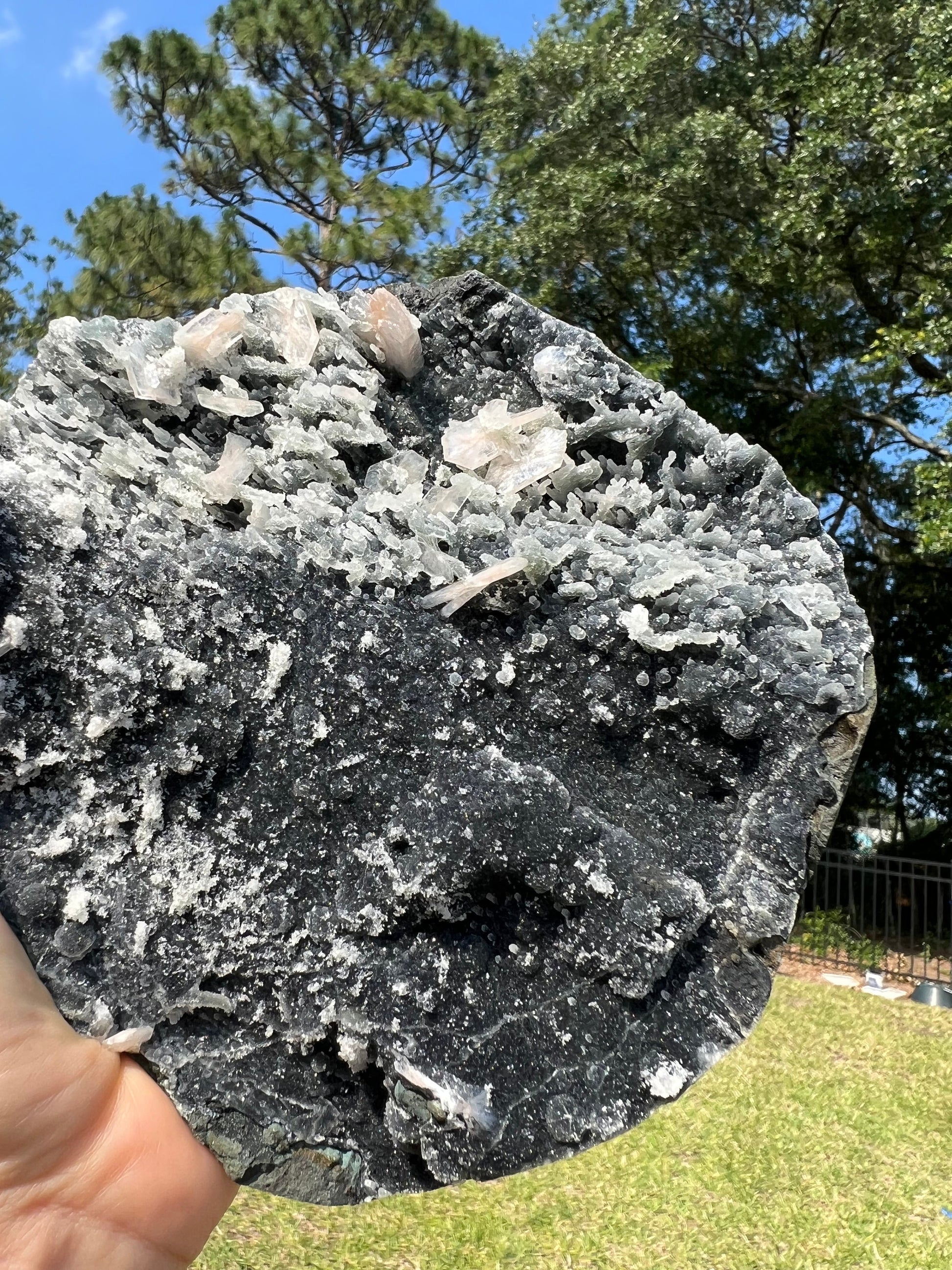 Black chalcedony with Stilbite crystal 2pounds 14oz